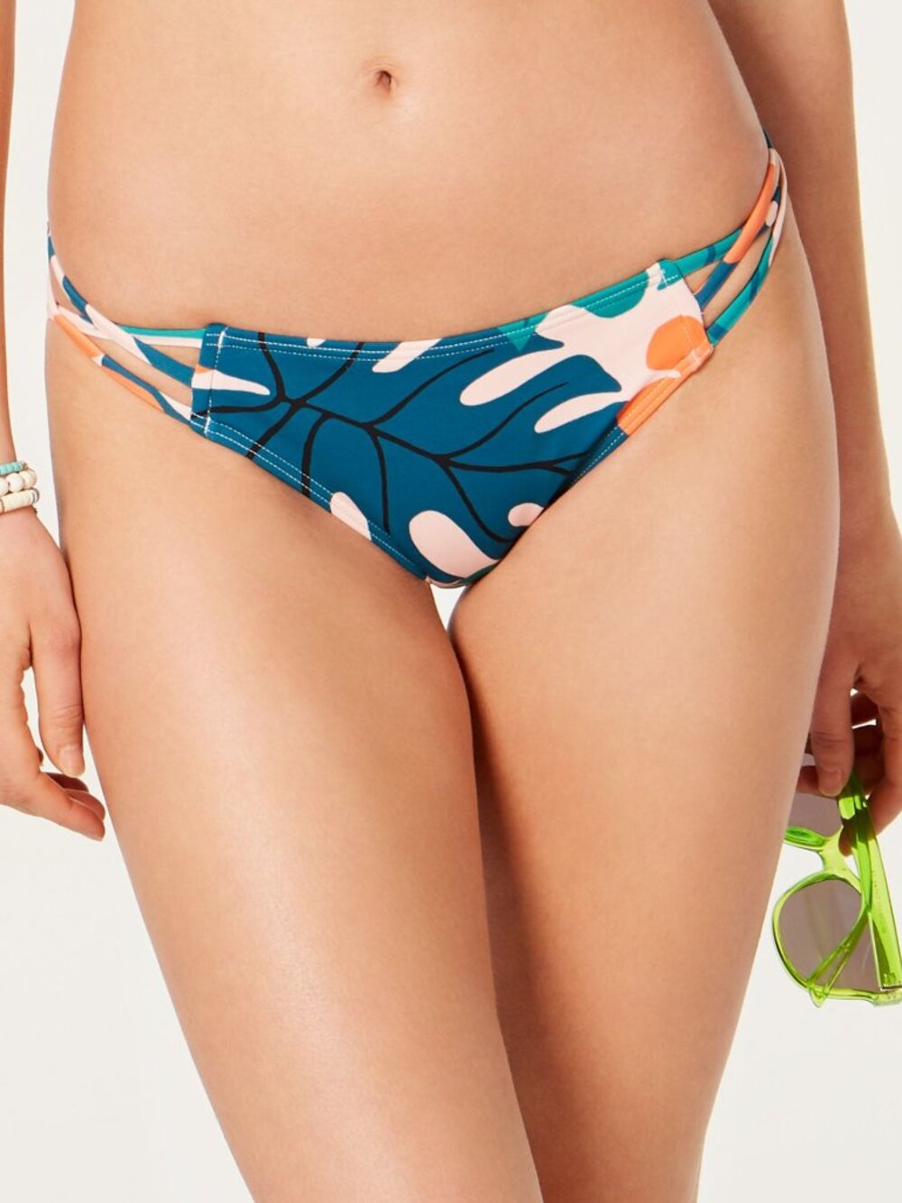 Sundazed Womens Tropicali Printed Strappy Bikini Bottoms